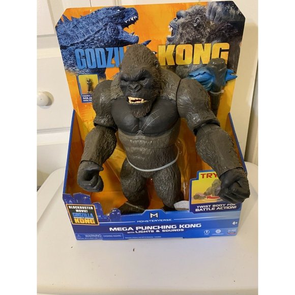 PLAYMATES MONSTERVERSE GODZILLA VS KONG 13" MEGA PUNCHING KONG SOUNDS & … - Picture 3 of 8